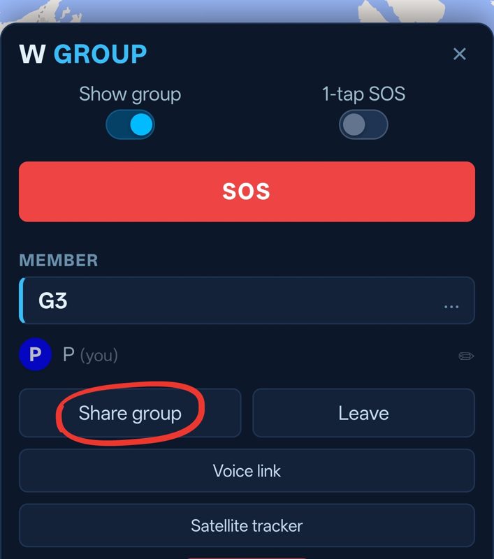 Share group circled