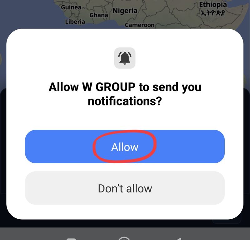 Allow notifications circled
