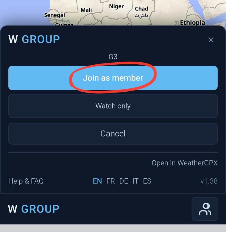 Join as member circled